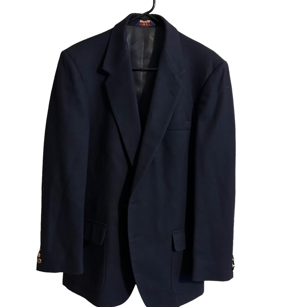 WM F FARAH - MEN'S black  100% WOOL BLAZER JACKET - SIZE 44L 100% wool